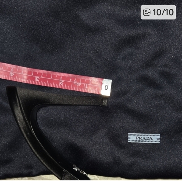 Prada Black Satin Open-Toe Heels - Picture 10 of 10